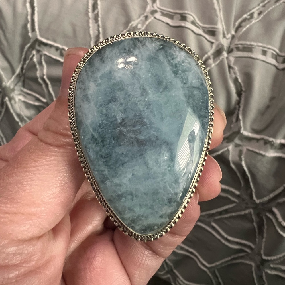 Sterling Silver Chalcedony Statement Ring - image 1